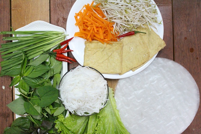 Vegetarian Vietnamese Recipes spring roll ingredients